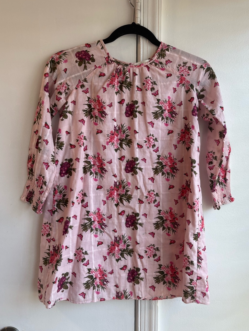 LoveShackFancy pink floral long sleeve tunic Dress size 10